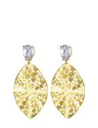 Leaf Crystal Earring Clear/Gold Korvakoru Korut Gold Bud To Rose