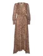 Lucianna Maxi Wrap Dress Maksimekko Juhlamekko Brown Bardot