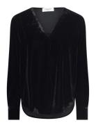 Aomi Shirt Tops Blouses Long-sleeved Black Rosemunde