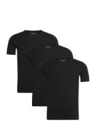 Stretch Cn Tee Ss 3Pack Tops T-shirts Short-sleeved Black Tommy Hilfig...