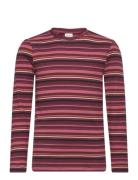 T-Shirt Ls Y/D Rib Tops T-shirts Long-sleeved T-shirts Red Minymo