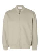 Slhmack Sweat Bomber Ls Noos Bombertakki Takki Beige Selected Homme