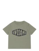 T-Shirt Ss Tops T-shirts Short-sleeved Green Minymo