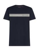 Central Chest Stripe Tee Tops T-shirts Short-sleeved Navy Tommy Hilfig...