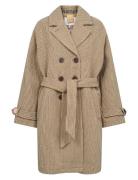 Nuesta Coat Villakangastakki Pitkä Takki Beige Nümph