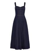 Lilah Denim Midi Dress Maksimekko Juhlamekko Navy Bardot