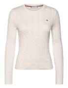 Co Cable Mid Gg Ls C-Nk Swt Tops Knitwear Jumpers Cream Tommy Hilfiger