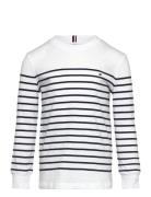 U C-Neck Stripe Ls Tee Tops T-shirts Long-sleeved T-shirts White Tommy...