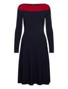 Two-T Pointelle-Knit Dress Polvipituinen Mekko Navy Lauren Ralph Laure...