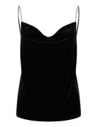 Velvet Top With Rhinest Straps Tops Blouses Sleeveless Black Mango