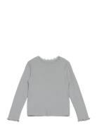 T-Shirt Ls Rib Tops T-shirts Long-sleeved T-shirts Grey Huttelihut