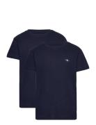 C-Neck T-Shirt 2-Pack Tops T-shirts Short-sleeved Navy GANT