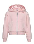 Velour Hoodie Tops Sweat-shirts & Hoodies Hoodies Pink Lindex