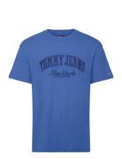 Tjm Reg Vintage Varsity Tee Tops T-shirts Short-sleeved Blue Tommy Jea...