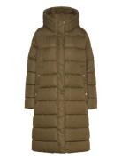 B.intl Longline Barron Puffer Topattu Pitkä Takki Khaki Green Barbour