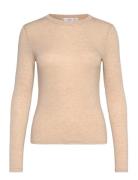 Slim-Fit Long Sleeved T-Shirt Tops T-shirts & Tops Long-sleeved Beige ...