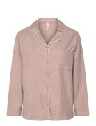 Jacket Ls Flannel Essentials Pyjama Beige Hunkemöller