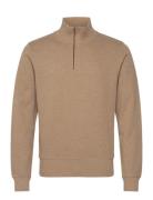 Sacker Rib Half Zip Tops Sweat-shirts & Hoodies Sweat-shirts Beige GAN...