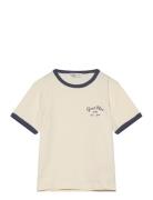 Script Logo Slim Top Tops T-shirts Short-sleeved Cream GANT