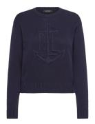 Combed Cotton-Ls Sweater Tops Knitwear Jumpers Navy Lauren Ralph Laure...