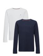 2 Pk Ls Tee Tops T-shirts Long-sleeved T-shirts Navy Tommy Hilfiger