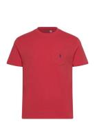 Classic Fit Jersey Pocket T-Shirt Tops T-shirts Short-sleeved Red Polo...