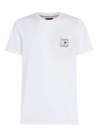 Hilfiger Stack Tee Tops T-shirts Short-sleeved White Tommy Hilfiger