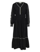 Crgwen Long Dress Maksimekko Juhlamekko Black Cream