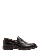 Slhcarter Leather Low Penny Loafer Loaferit Matalat Kengät Brown Selec...