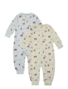 Pyjamas Bear 2 Pack Pyjama Sie Jumpsuit Haalari Blue Lindex