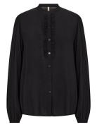 Sc-Radia Tops Shirts Long-sleeved Black Soyaconcept