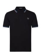 Twin Tipped Fp Shirt Tops Polos Short-sleeved Black Fred Perry