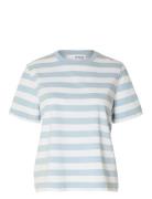 Slfessential Ss Striped Boxy Tee Noos Tops T-shirts & Tops Short-sleev...