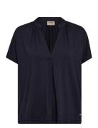 Mmshira Tee Tops Blouses Short-sleeved Navy MOS MOSH