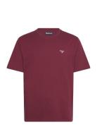 Barbour Ess Sports Tee Designers T-shirts Short-sleeved Burgundy Barbo...