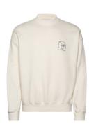 Anf Mens Sweatshirts Tops Sweat-shirts & Hoodies Sweat-shirts Cream Ab...