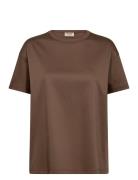 Aina O-Ss Tee Tops T-shirts & Tops Short-sleeved Brown MOS MOSH