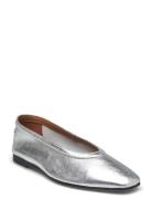 Soft Metal Lthr Ballerina No Bow Ballerinat Silver Tommy Hilfiger