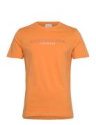 Copenhagen Print Tee S/S Tops T-shirts Short-sleeved Orange Lindbergh