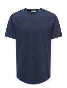 Onsmatt Life Longy Ss Tee Tops T-shirts Short-sleeved Navy ONLY & SONS