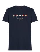 Hilfiger Multi Flags Tee Tops T-shirts Short-sleeved Navy Tommy Hilfig...