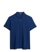 City Pique Polo Tops Polos Short-sleeved Navy Superdry