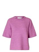 Slfmaline-Liliana 2/4 Knit O-Neck Noos Tops Knitwear Jumpers Pink Sele...