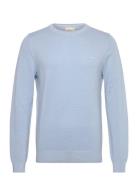 Cotton Pique C-Neck Tops Knitwear Round Necks Blue GANT