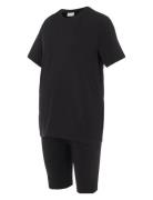 Mlsally Solid T-Shirt & Shorts Set Noos Toppi Black Mamalicious