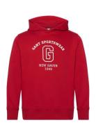 Graphic Sweat Hoodie Tops Sweat-shirts & Hoodies Hoodies Red GANT