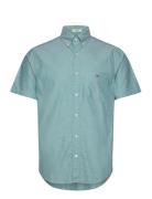 Reg Classic Oxford Ss Shirt Tops Shirts Short-sleeved Green GANT