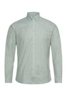 Yarn Dyed Oxford Superflex Shirt L/ Tops Shirts Casual Green Lindbergh