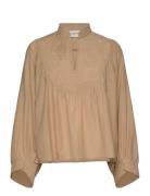 Frantz Tops Blouses Long-sleeved Beige Munthe