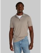 Liquid Touch Welt Zip Polo Tops Polos Short-sleeved Grey Calvin Klein